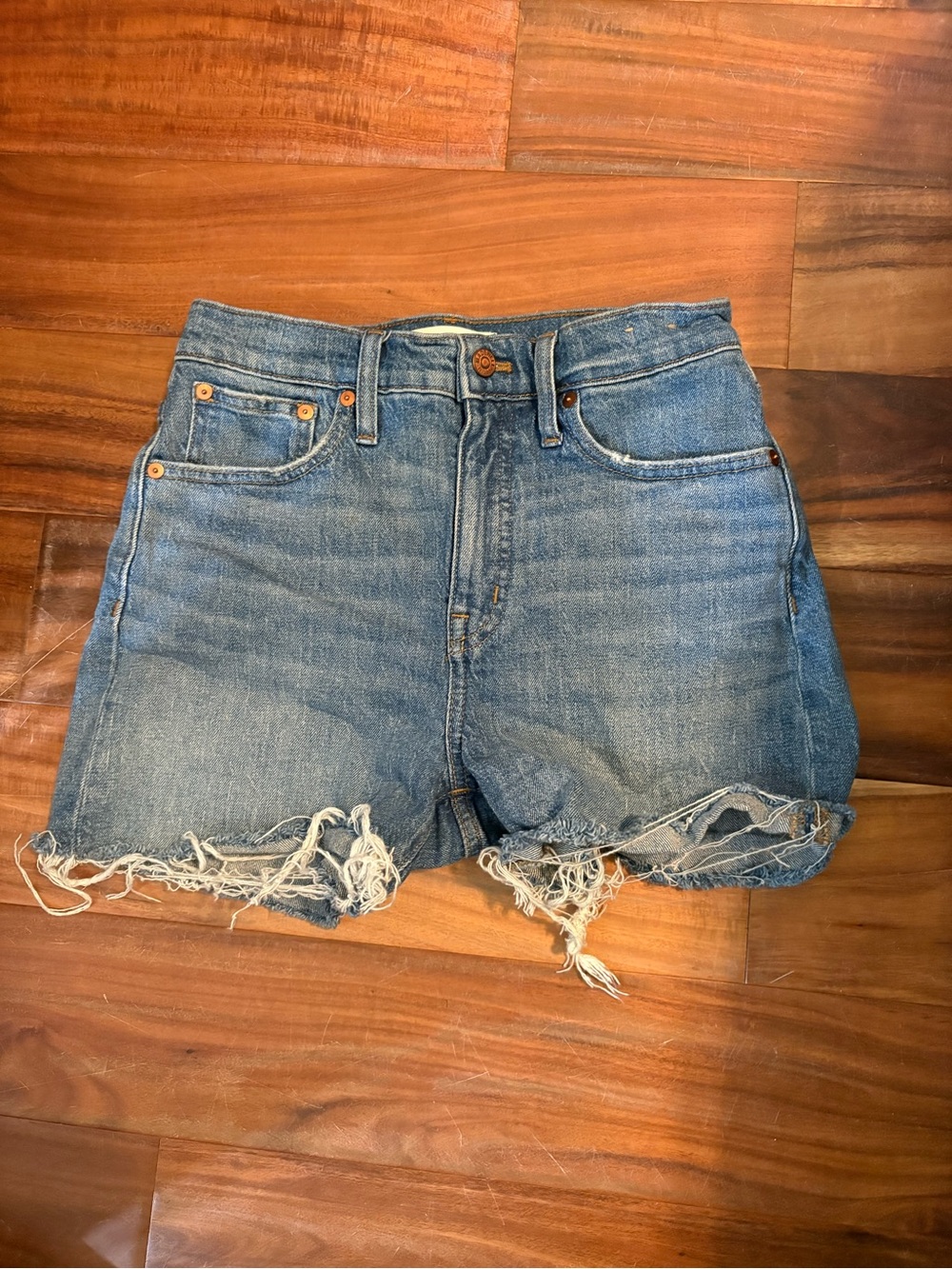 Madewell High Rise Denim Cutoff‎ Shorts Size 26 Raw Hem Festival Summer (0373)